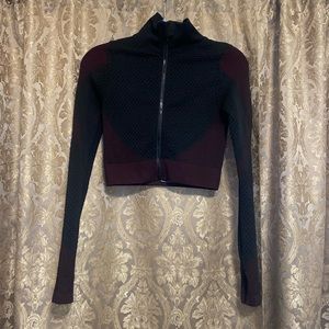 Striped Thumb Holes Sports Jacket & Leggings set